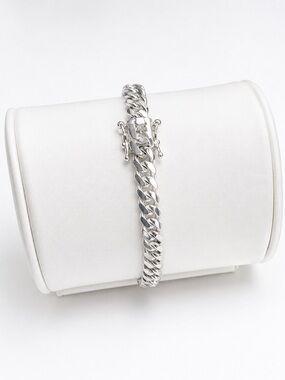 925 Sterling Silver Cuban Link Bracelet 8”